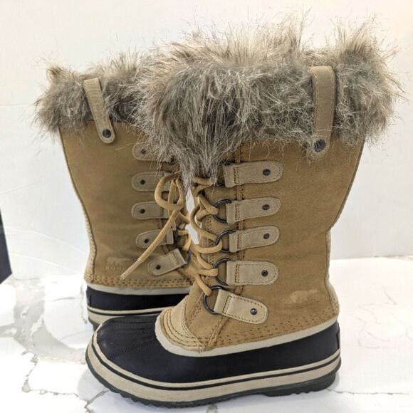 Sorel Women Joan Arctic waterproof snow winter suede leather Boot faux fur Sz  7 - Picture 4 of 12
